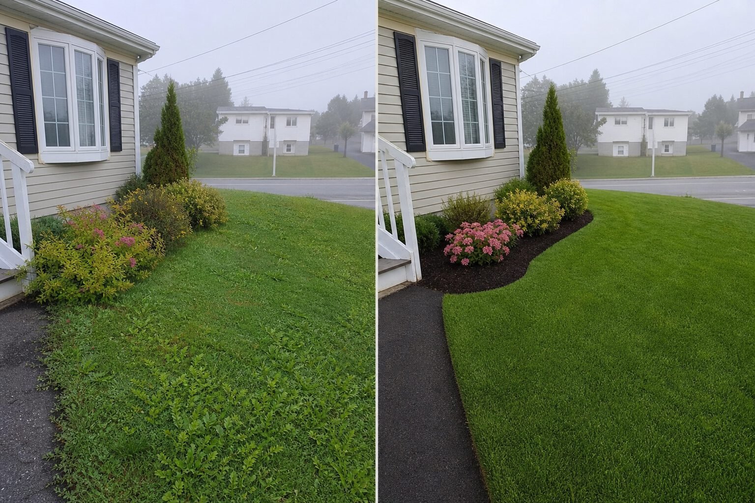 Manicured front yard after LawnGo service in Mount Pearl NL